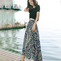 KOREAN STYLE BOHEMIAN CHIFFON SKIRT WITH IRREGULAR T SHIRT XZ15D123 - Thumbnail 4