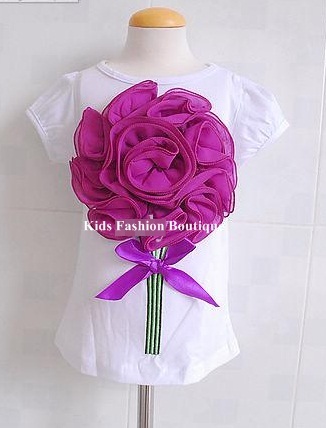 White with purple flower tshirt