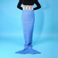 Mermaid Wool Knitted Blanket Fish Tail Cover - Thumbnail 3