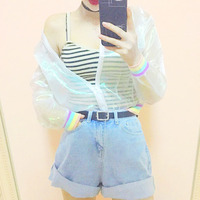 HOLOPUNK TRANSPARENT JACKET - Thumbnail 1