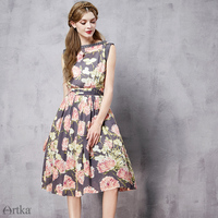 ARTKA FLORAL BREEZE COTTON DRESS LA11962C - Thumbnail 4