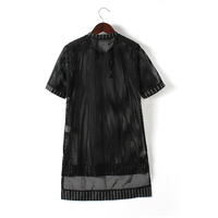 DJ NIGHTCLUB MESH NETWORK BLACK SHORT SLEEVE T SHIRT - Thumbnail 1