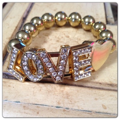 L-O-V-E Bracelet gold tone 