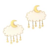 Harajuku Cloud Moon Earrings - Thumbnail 1