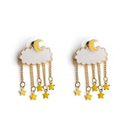 Harajuku Cloud Moon Earrings - Thumbnail 3