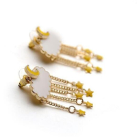 Harajuku Cloud Moon Earrings - Thumbnail 4