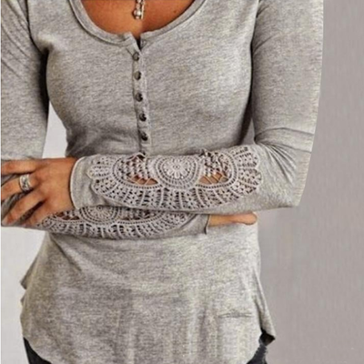 Lace long-sleeved t-shirt   