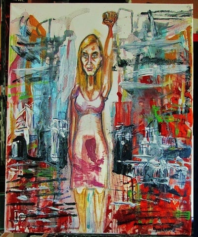 Pain is true, comfort lies.  a ryan lowrie painting