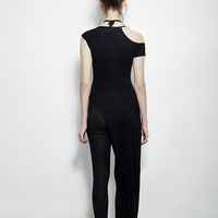 PUNK RAVE ASYMMETRICAL SLIM SHIRT DRESS PQ-153 - Thumbnail 4