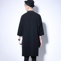 CONNIVE SPRING BLACK BLUE WIND LONG SLIT POCKET T SHIRT - Thumbnail 3