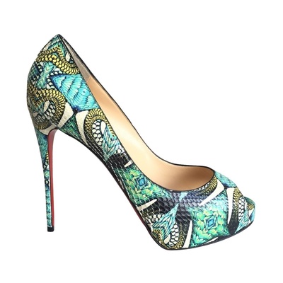 CHRISTIAN LOUBOUTIN "New Very Prive" Python Inferno Platform Pumps