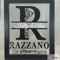 Personalized Last Name Floating Frame 8x10, Wedding Gift, Anniversary Gift - Thumbnail 2