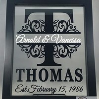 Personalized Last Name Floating Frame 8x10, Wedding Gift, Anniversary Gift - Thumbnail 1