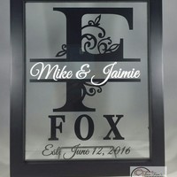 Personalized Last Name Floating Frame 8x10, Wedding Gift, Anniversary Gift - Thumbnail 2