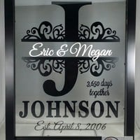 Personalized Last Name Floating Frame 8x10, Wedding Gift, Anniversary Gift - Thumbnail 4