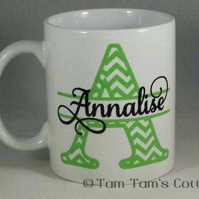 Personalized chevron mugs 11 oz