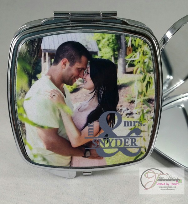 Couples Photo Mirror - Personalized Compact Mirror