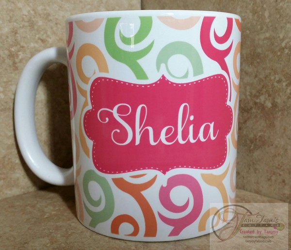 Swirl DesignPersonalized Chevron Mugs 11 oz