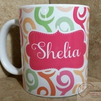 Swirl DesignPersonalized Chevron Mugs 11 oz