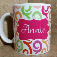 Swirl DesignPersonalized Chevron Mugs 11 oz - Thumbnail 1