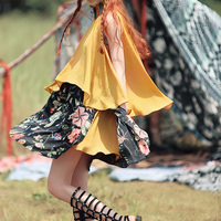 APORIA AS FLOUNCED COLLISION COLOR CHIFFON DRESS MZ01130 - Thumbnail 3