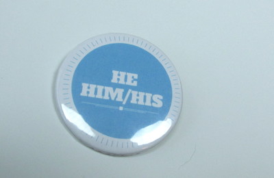 Pronoun badges - He/him/his