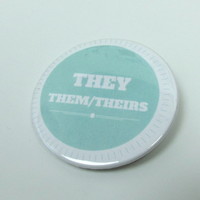 Pronoun Badge - They/them/theirs  - Thumbnail 1