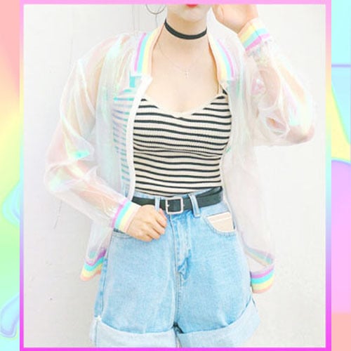TRANSPARENT RAINBOW JACKET