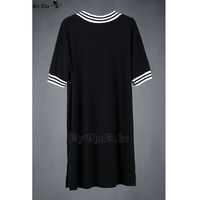 JAPANESE HARAJUKU DARK BLACK PUNK ROCK THREAD STITCHED LONG T SHIRTS - Thumbnail 1