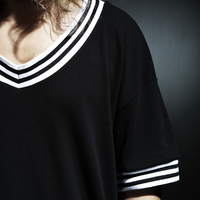 JAPANESE HARAJUKU DARK BLACK PUNK ROCK THREAD STITCHED LONG T SHIRTS - Thumbnail 2