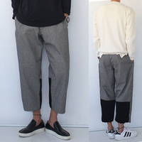 JAPANESE HARLAN STRIPED LOOSE WIDE LEG GREY BLACK SWEATPANTS - Thumbnail 2