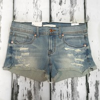 Denim Distressed Shorts - Thumbnail 2