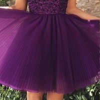 Short Hartler Tulle and Lace Cocktail Dresses with Keyhole Back pst0027 - Thumbnail 1