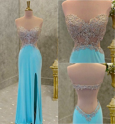 Blue prom dress, sexy prom dresses, chiffon prom dresses, 2016 prom dresses, sexy prom dresses, dresses for prom