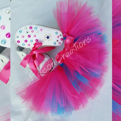 Infant custom converse (size 1-3) and tutu (you choose colors)