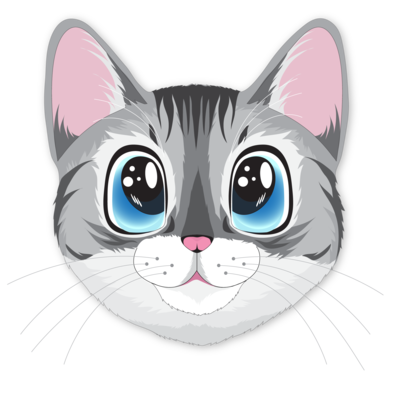 Manga style cat headshot