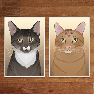 Classic style cat portraits