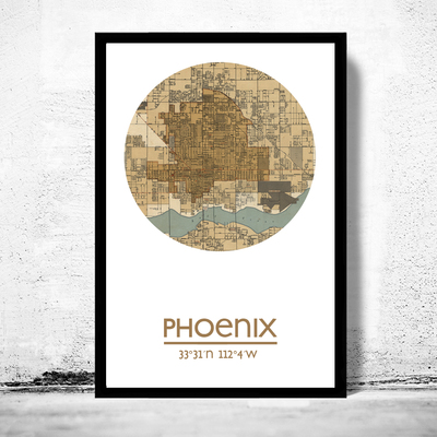 Phoenix - city poster - city map poster print