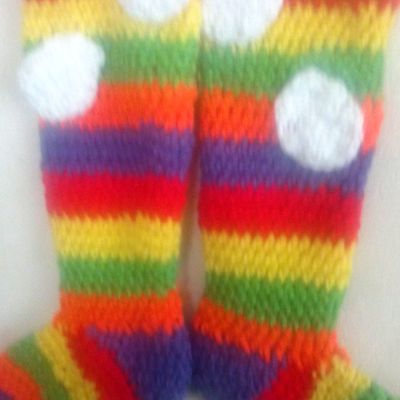 Child crochet rainbow socks