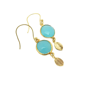 Felini Aqua Chalcedony Earrings - Thumbnail 2