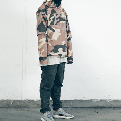 Season 2 kny west design camo long sleeved hoodie sweatshirts - Thumbnail 5
