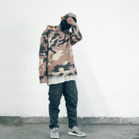 SEASON 2 KNY WEST DESIGN CAMO LONG SLEEVED HOODIE SWEATSHIRTS - Thumbnail 1