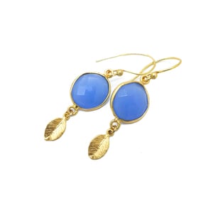 Felini Blue Chalcedony Earrings - Thumbnail 1