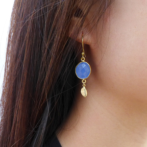 Felini Blue Chalcedony Earrings - Thumbnail 2