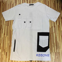 BLMN SHORT SLEEVED POCKET EXTENDED ZIPPER WHITE T SHIRT - Thumbnail 4