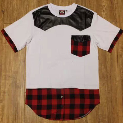 Red white plaid jay z tee faux leather swag tee shirts - Thumbnail 3