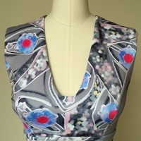 CYNTHIA ROWLEY Fit & Flare "Rhinestone Stars" Print Dress With Pockets - Thumbnail 1