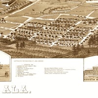 Anniston, Alabama in 1887 - Bird's Eye View Map, Aerial, Panorama, Vintage, Antique, Reproduction, Giclée, Fine Art, Wall Map, History - Thumbnail 3