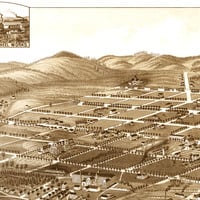 Anniston, Alabama in 1887 - Bird's Eye View Map, Aerial, Panorama, Vintage, Antique, Reproduction, Giclée, Fine Art, Wall Map, History - Thumbnail 2