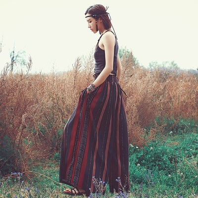 APORIA AS BOHEMIAN STYLE STRIPED LOOSE PANTS MZ11054